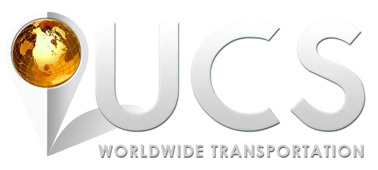 UCS logo with a gold globe marker, large silver letters "UCS," and the text "Worldwide Transportation" underneath&mdash;ideal for local optimization and visibility.